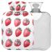 Naanle Sweet Strawberry Heat bottle MITEVED Transparent hot water bottle 1l heat bottle for bed hand feet warmer pain relief heat and cold therapy