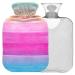 NAANLE blue pink wood heat bottle with cover transparent hot water bottle 1l heat bottle for bed hand feet warmer pain relief heat and cold therapy