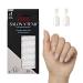KISS Salon X-tend Press On Nails Nail Glue included Keep It light White Short size Oval shape 34 Ct.