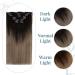 Runature Clip In Extensions | Real Hair Balayage Brown Blonde Ombre | 35cm 120g | 7pcs Color #2/6/18 - Buy Online on GoSupps.com