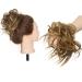 Fashion Tousled Hair Extensions Hairpiece Scrunchie Straight Elastic updo Scrunchy BUN Brown Blonde Instant Ponytail wig Hairdo Brown mix Gold Blonde