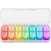 7 Days AM PM Pill Organizer - 2 Times a Day Large Weekly Pills Case, BPA-Free Pills Box Container Cases, Morning and Night Pill Boxes with Unique Push-Button Pop Open Design Hold Vitamin, Medicine