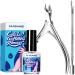 Nail Cuticle Softener & Remover Set, FANDAMEI Nail Care 12 ML Cuticle Softener & Remover, Nail Cuticle Nippers, Nail Cuticle Pusher, Professional Manicure and Pedicure Kit