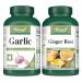 VORST Garlic 180 Vegan Capsules and Ginger Root 180 Vegan Capsules (Combo Bundle 2 bottles)