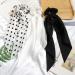 SUSULU Hair Scarf Scrunchies for Women Plain Hair Bobbles Solid Color Fabric Scrunchy Elastic Hair Ties (Black White) - Buy Online on GoSupps.com