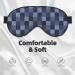 Blue Gingham Buffalo Check Eye Mask - Soft Sleep Cover & Travel Blindfold with Elastic Strap - Buy Online on GoSupps.com
