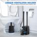 Silicone Toilet Brush and Heavy Duty Plunger Set with Holder - 2-in-1 Bathroom Cleaning Combo (Black) - Buy Online on GoSupps.com