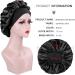 AliLeader 2Pcs Silk Hair Bonnet for Sleeping - Black+Leopard | Soft Satin Sleep Cap for Curly Hair - Buy Online on GoSupps.com