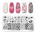 Nail Stamping Plates Kit Valentine's Day Nail Stamping Plates Rose Stamping Plate Stainless Steel Nail Design Stencil Tools