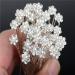 Miaoo 40 pieces hair pins with rhinestone & pearl flower design ideal accessory for everyday use White
