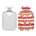 Summer red lobster hot water bottle 2l horizontal orange stripes winter hot water bottle warm water bottle soft plush reference handfoot warmer for children men women