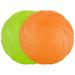 Vivifying Frisbee Dog 2 pieces 15 cm dog frisbee made of natural rubber for land and water (green + orange)