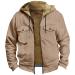 Hanxiulin plush jacket oversize warm lined fleecemantel men cardigan on both sides transition jacket loose slim light quilted jacket fleece buffer coat with hood fleecet beige xxl