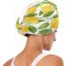 Watercolor Lemons Dry Hair Cap & Quick Drying Towel Set - Super Absorbent Soft Comfortable | 2 Piece Button Headband - Buy Online on GoSupps.com