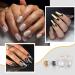 PrettyDiva Chrome Nail Powder Set - Mirror Glitter Effect Pigment Powder in Gold, Silver, Black & White - Metallic Collection - Buy Online on GoSupps.com