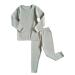 DreamBuy 20 Colours Ribbed Pyjama/Tracksuit/Loungewear Unisex Boys And Girls Pyjamas Baby Clothes Pyjamas For Women And Mens Pyjamas 7-8 Years Sage