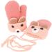 Ruixia Kids Winter Knitted Bear Gloves | Cute Cartoon Hang Neck Mittens | Newborn Baby Warm Thicken Cashmere Mittens | Full Finger Wrist Glove for Boy Girl 0-3Y | Deep Pink - Buy Online on GoSupps.com