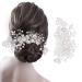 TSHAOUN Pearl Bridal Tiara Wedding Accessories Bridal Flower Side Hairpin Flower Bridal Wedding Hair Accessories Bridal Hair Accessories Ladies and Girls Hair Styling Accessories(1 Piece)