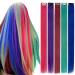 Runature clip in extensions colorful for party hair extensions clip in real hair 40cm blue/pink/teal hair extension real hair clip smooth 5pcs colored 25g 40cm-25g #mixed
