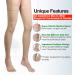 Footless Thigh High Compression Stocking - Pair of 20-30mmHg Gradient Sleeves for Varicose Veins and Edema - Unisex L Large Beige - Buy Online on GoSupps.com