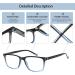 Cojwis 5-Pack Classic Reading Glasses for Men & Women - Comfortable Rectangular Optical Aid Springs Hinge 1.75x Magnification 5 Colors - Buy Online on GoSupps.com
