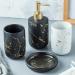 Bathroom Accessories Set of 4 - Lotion Bottle Mouthwash Cups Soap Shell & Toothbrush Holder - Multifunctional White Household Supplies for Toilet - Buy Online on GoSupps.com