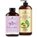 Handcraft Blends Calming Moisture Set: Avocado Oil (16 Fl Oz) and Lavender Essential Oil (4 Fl Oz) 100% Pure & Natural for Relaxing Massage and Dry Skin Relief