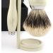 Luxury 5 Pc Men's Shaving Kit | 3 Edge Razor Silver Tip Badger Brush Stand Soap & Bowl - International Shipping Available - Buy Online on GoSupps.com