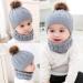Yinuoday Toddler Baby Knit Hat Scarf Set - Winter Beanie Cap with Circle Loop Scarf, Grey - Buy Online on GoSupps.com