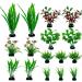16 PCS Lancare Aquarium Plants Decoration - Artificial Green Aquatic Plants for Aquariums - Perfect for Stunning Underwater Landscapes - Buy Online on GoSupps.com