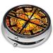 Buy Orange Butterfly Round Pill Box - 3 Compartment Travel Medicine Organizer | Portable Vitamin Holder & Purse Accessory - Buy Online on GoSupps.com