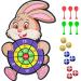 Rabbit Dart Board for Kids,Set with 9 Sticky Balls+6 Dart Kids Dart Board,Indoor Outdoor Sports Game Toys,Birthday Easter Best Gifts, for 3 4 5 6 7 8 9 10 11 12-Year-Old Boys and Girls