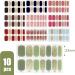 10sheets Nail Stickers Full Nail Wraps Self Adhesive Glitter Pink Red Black Green Blue Nail Art Decals for Women Manicure (Glitter and Solid Colour) - Buy Online on GoSupps.com