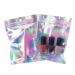 100pcs Resealable Holographic Mylar Bags 4x6 inch Foil Zip Lock Sample Pouch Gift Baggies for Packaging Candy Jewelry Lash Lip Gloss