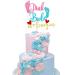 Arthsdite 1Pc Pink or Blue We Love You Cake Topper with Footprint Gender Reveal Cake Decorations for Baby Shower Gender Reveal Theme Kids Boys Girls Birthday Party Decoration Supplies Pink Or Bule Cake Topper