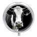 Round Pill Box Animal Funny Cow Head Black White Print 3 Compartment Medicine Pill Case Print Pill Organizer Decorative Metal Portable Pill Box Pocket Pill Box