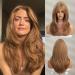 Uevies strawberry blonde smooth layered synthetic wig naturally real -looking for women with pony 26 inches shoulder length Halloween cosplay party for everyday use turmeric ae