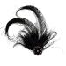 Fenical Artificial Feather Hair Clip Fascinator 1920s Hair Clip Gatsby Costume Flapper Hair Accessory (Black)