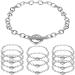 12 Pieces Chain Bracelets Alloy Metal Plated Link Bracelet Chains with OT Toggle Clasps for Men Women Charm Minimalist Jewelry Bracelet Making (Silver)