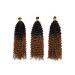 Buy 3 Bundle 35cm Water Corrugated Crochet Hair Extensions - Ombre Deep Curly Braids in Dark Black to Red-Brown - Buy Online on GoSupps.com
