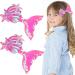 Mermaid Tail Hair Sparkling Pin Aurora Sequins Fish Tail Hairpin Crocodile Clips Hair Clip Starfish Shell Mermaid Design Hair Clips Accessories for Women and Girls-2 pcs(Pink)