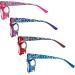 Eyekepper 4 Pack Blue Light Filter Readers - Stylish Computer Glasses +2.00 with Pattern Arms & Crystals Blue Light Blocking - Buy Online on GoSupps.com