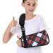 Kids Arm Sling Soft Plaid Arm Sling for Kids Breathable Fabric Shoulder Immobilizer Arm Brace Support Sling with Buckle for Children Red (Large)