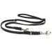COPCOPET-fat leather line for dogs-3-way adjustable dog leash made of soft leather with carabiners & fittings made of chrome-braided leash 100% handmade in germany (2.40m x 15mm | black) 2.40 m x 15 mm black