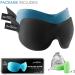 PrettyCare 3D Sleep Mask 2 Pack - Contoured Eye Mask for Sleeping - Blackout Out Light - Includes Ear Plugs and Travel Bag - A-Black&Blue - Buy Online on GoSupps.com