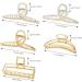 MojiDecor Anti-Slip Gold Metal Hair Claw Clips - Set of 5 Large Clips for Women with Thick, Thin, Curly, and Wavy Hair - Buy Online on GoSupps.com