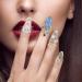 Lurrose Rhinestone Fingernail Rings - 12Pcs Crystal Nail Covers for Women, Girls - Fashion Nail Art Jewelry Charms - Buy Online on GoSupps.com