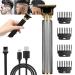 Yamloveme Trimmer Professional Cordless Hair Clipper Hair Edgers Clippers for Men Electric Hair Zero Gapped Hair Clippers with 4 Different Combs (Silver)