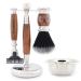 JAG SHAVING SARICE SET 4-in1 Razor brush set-synthetic black with a white tip-razor with 3 blades-shaving rack-shaving bowl-men's shave set for men