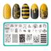 Maniology Bees (M093) CYO Design Contest Nail Stamping Plate Sweet Honeybee Manicure Honey Beehive Nail Art Design